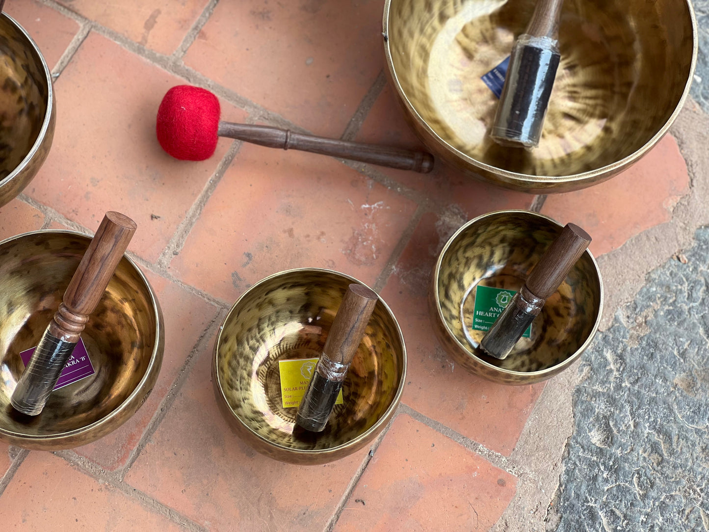 5-10 inches Full Moon Singing Bowl- Set of Seven Chakra Tuned Bowl- Made With Full Moon Energy For Chakra Healing and Meditation